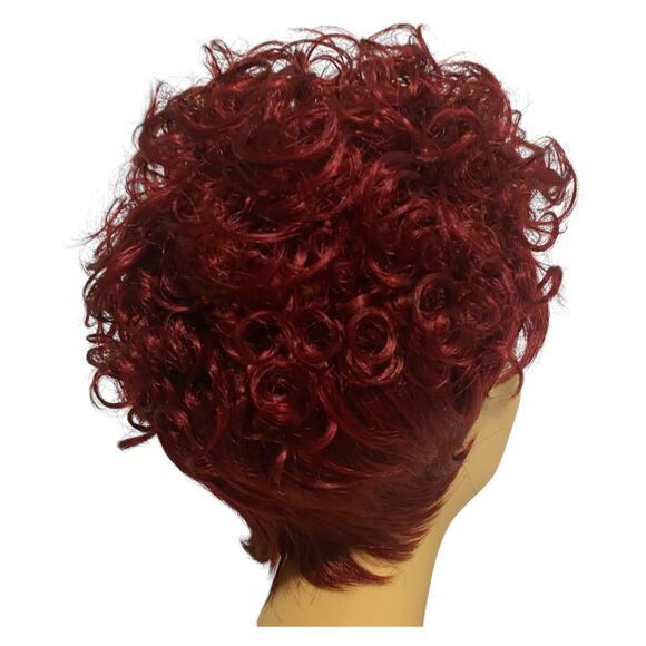 Curly Pixie Wig ASHRO Dk Burgundy Wine Synthetic Hair for Women Teens NWT  A966W - Picture 9 of 10